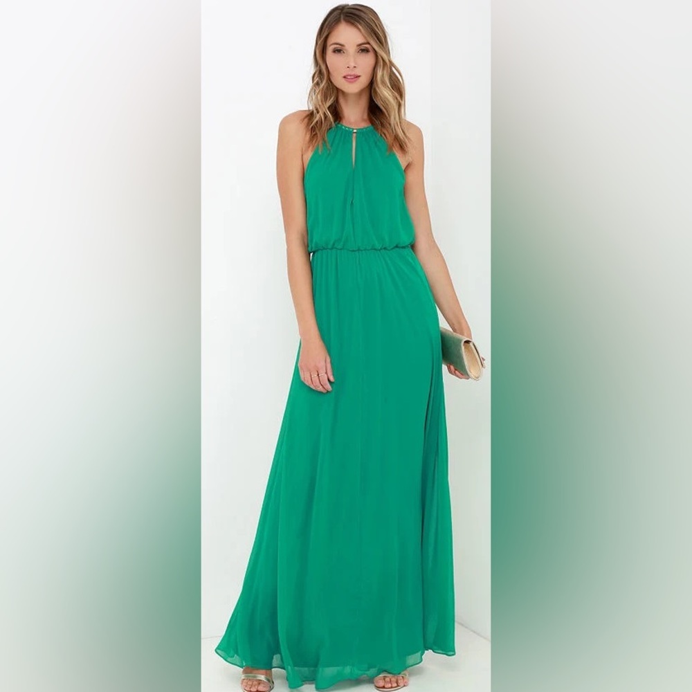 Lulus Green Maxi Dress - Small - Picture 5 of 8